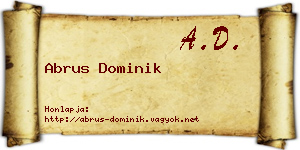 Abrus Dominik névjegykártya